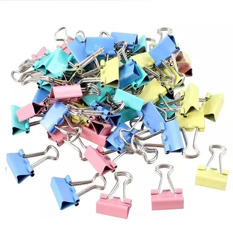 50Pcs Metal Binder Clips Colorful File Paper Clip Mini 15mm Used for Books Stationery Clip School Office Supplies - petguardiansupplies