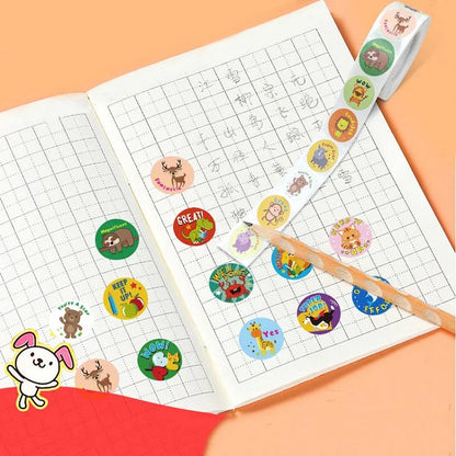 100-500pc Stickers for Children Kids Rolling Animal Roll Stickers Small Cute Toy Game Sticker DIY Gift Sealing Label Decoration - petguardiansupplies