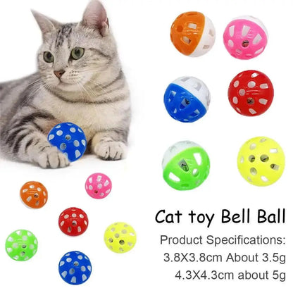 1pc Cat Toy Bell Ball 38mm 43mm Plastic Cat Toy Fun Pets Cat Interactive Exercise Ball Games Animal Toy Funny V0M3 - petguardiansupplies