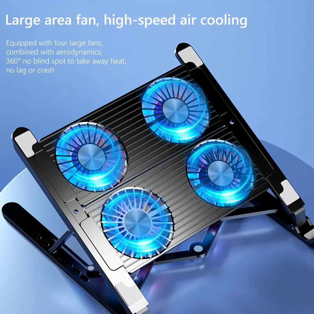 Laptop Cooler Base Stand with Cooling Fan Tablet Bracket Folding Holder Adjustable Notebook Stand for 11-17.3 inch Gaming Tablet - petguardiansupplies