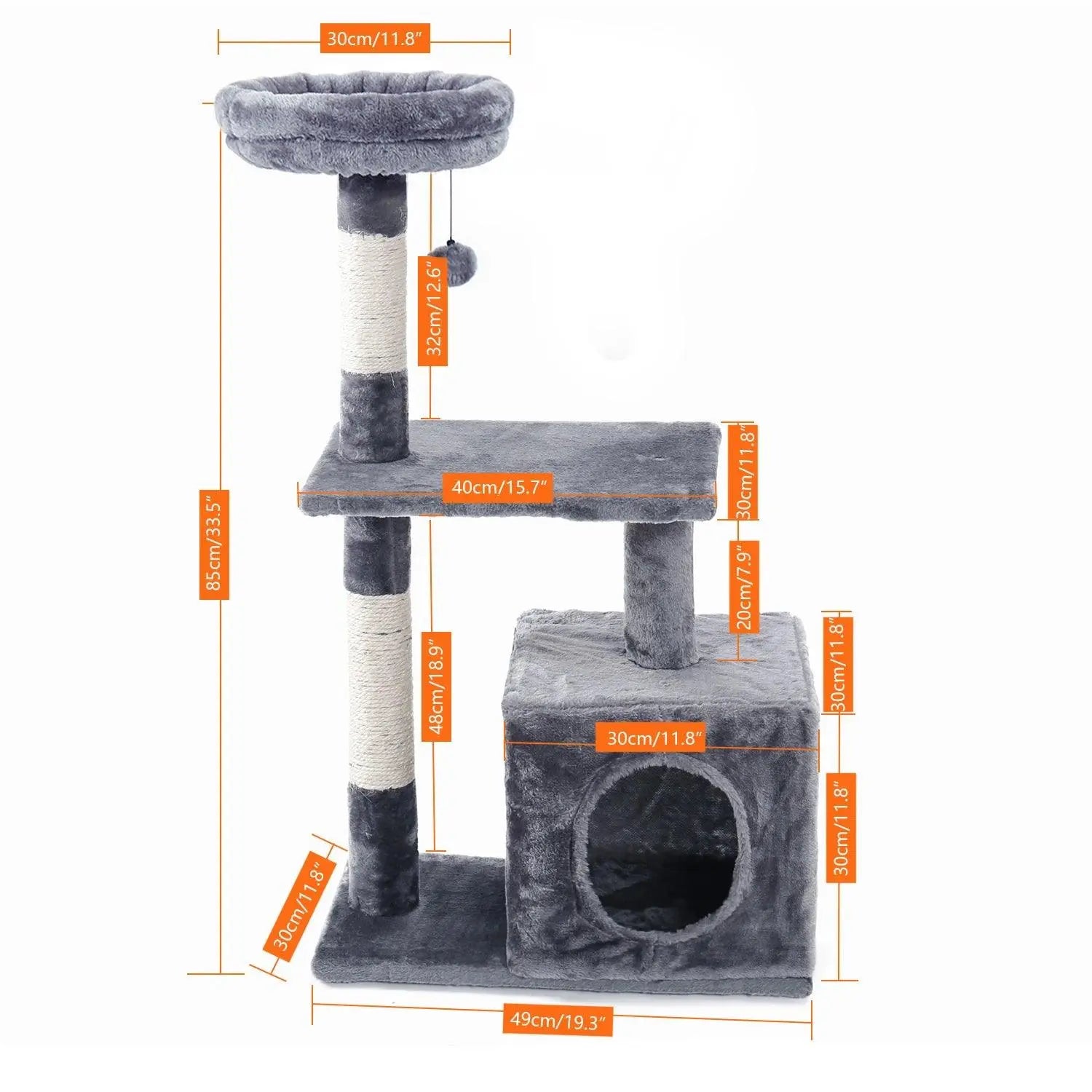 Speedy Pet Multifunctional Chair Creative Cube House with Scratching Removable Pad Cushions Pet Activity Cat Tree with Ball - petguardiansupplies