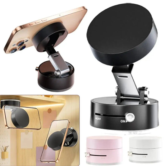 Foldable Magnetic Vacuum Car Phone Holder Foldable Suction Cup with Suction Cup Hands-Free Navigation for iPhone 16 15 Samsung - petguardiansupplies