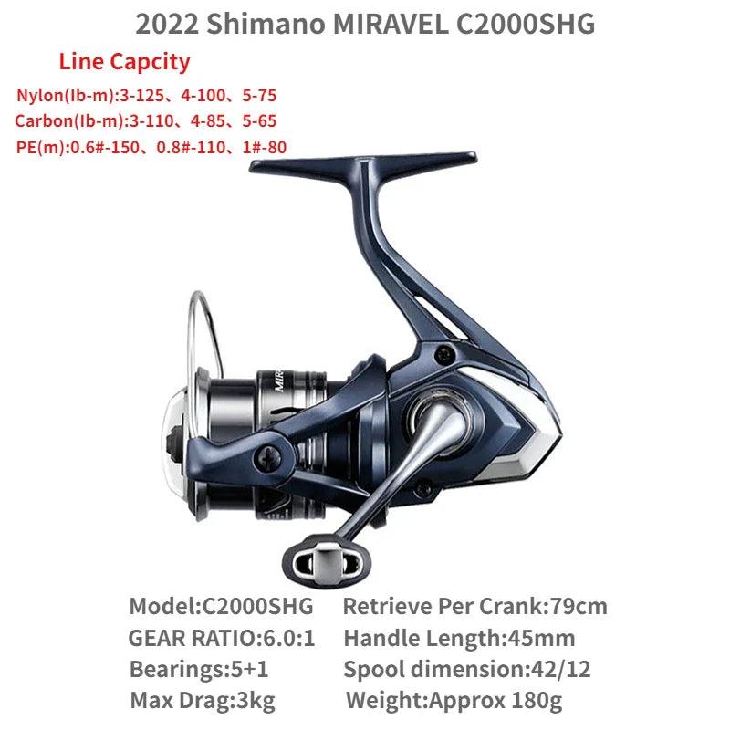 2022 Shimano MIRAVEL 1000 C2000S C2000SHG 2500 2500HG 2500S 2500SHG C3000 C3000HG 4000 4000XG C5000XG Spinning Fishing Reels - petguardiansupplies