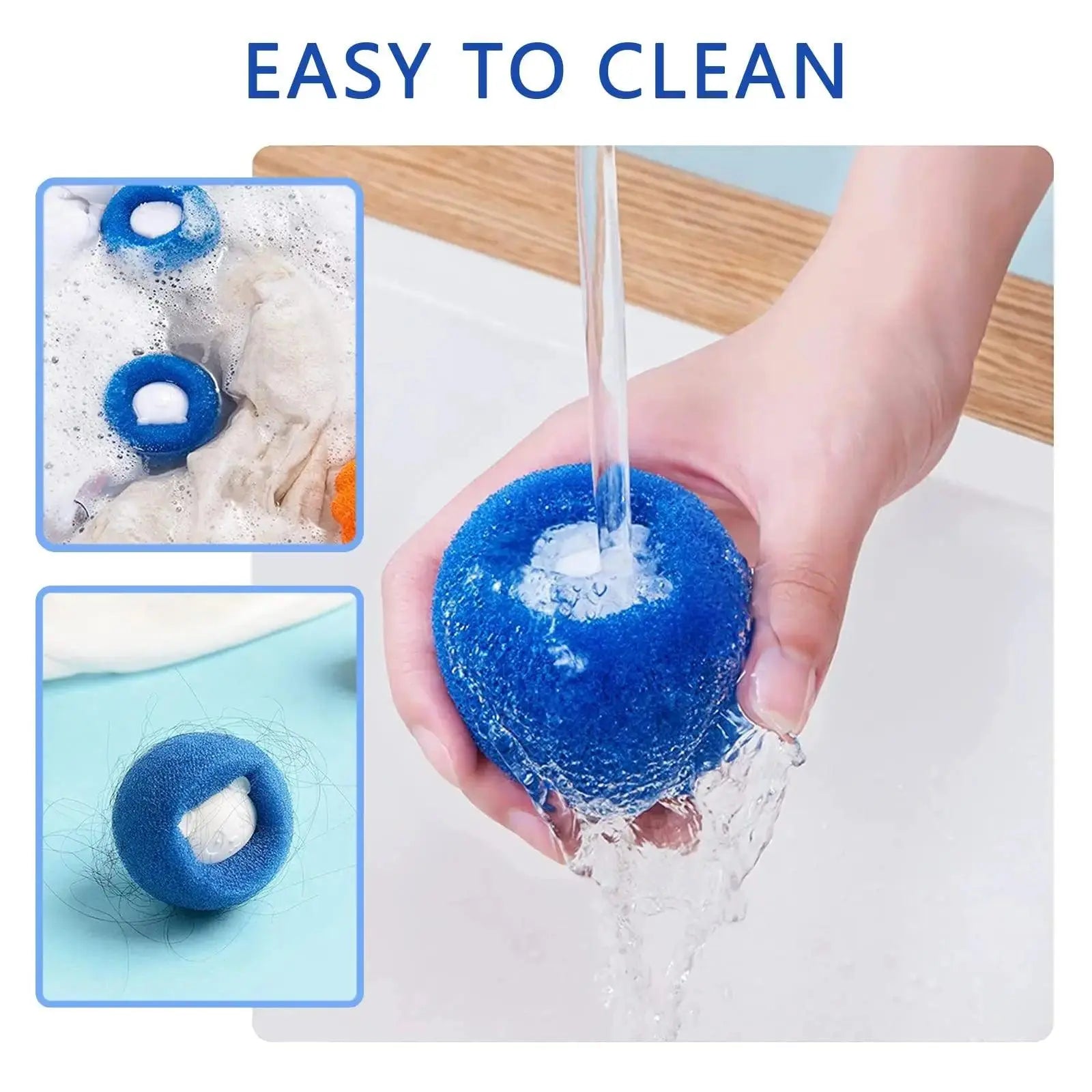 Washing Machine Sponge Washing Ball, Pet Hair Cleaning Anti-entanglement Washing Ball, Reusable - petguardiansupplies