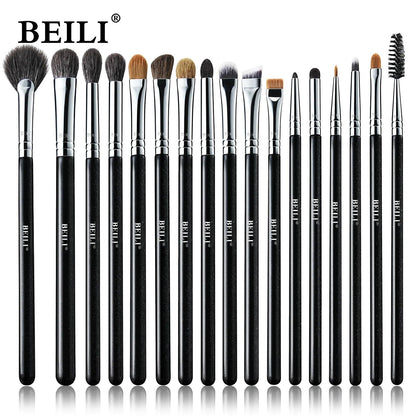 BEILI Black 10-19Pcs Makeup Brushes Natural Synthetic Hair Eyeshadow Blending Eyeliner Makeup Brush Set косметика - petguardiansupplies