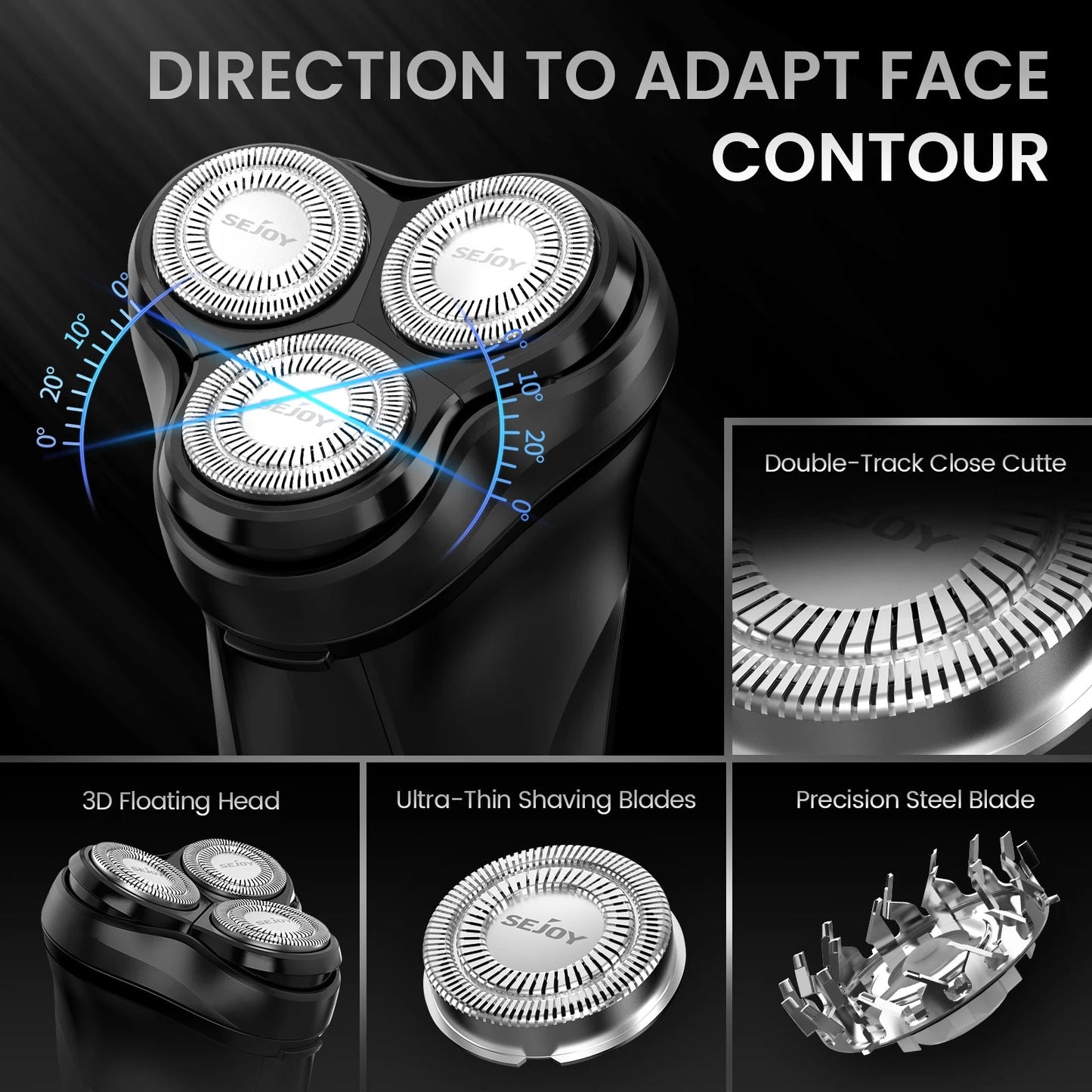 Men's Electric Shaver Beard Trimmer USB Rechargable Hair Cutting Machine - petguardiansupplies