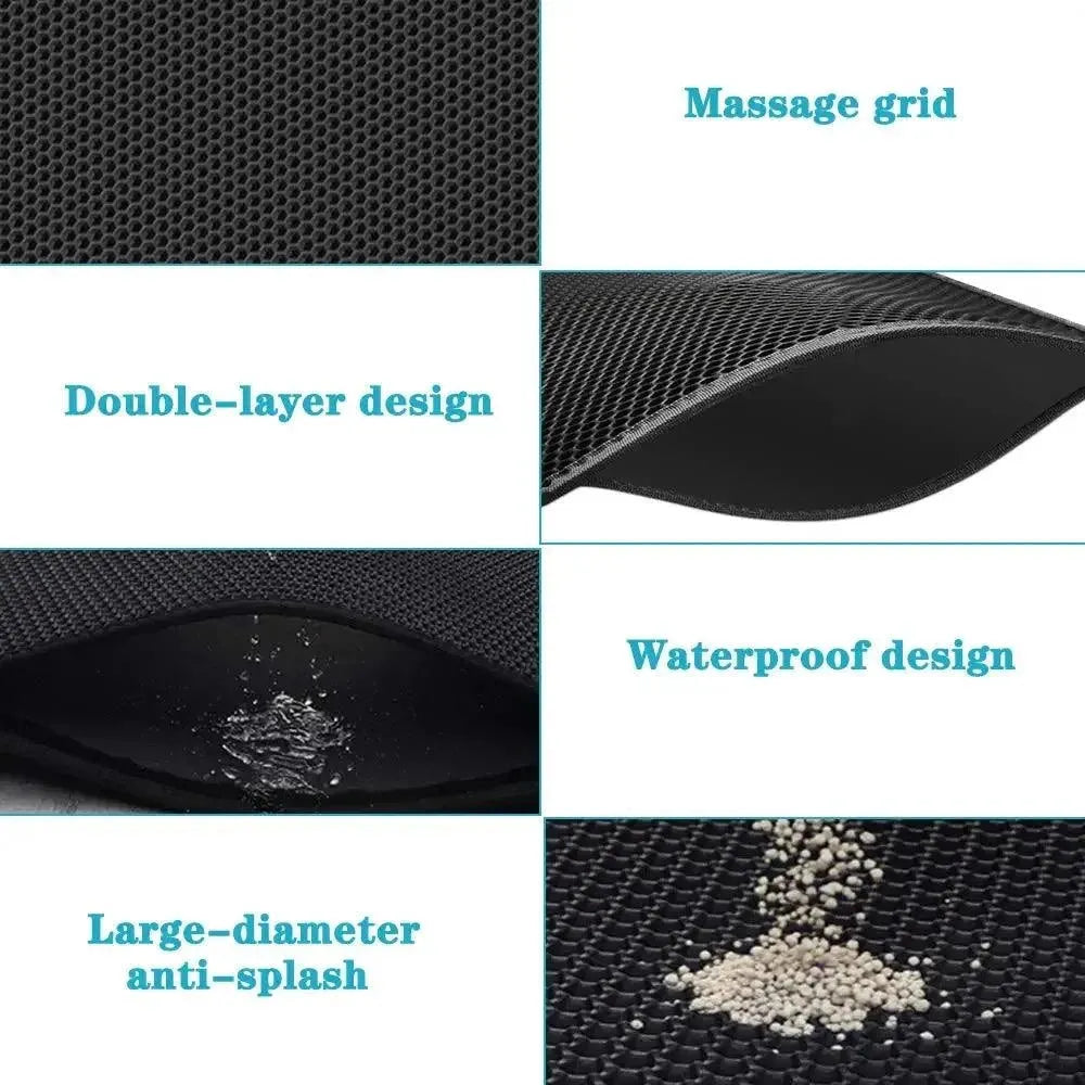 Cat Litter Mat With Gift Double Layer Waterproof Pet Litter Box Mat Non-slip Sand Cat Pad Washable Bed Mat Clean Pad Products - petguardiansupplies