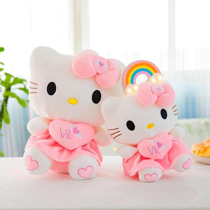 Cute Hello Kitty Pink Plush Stuffed Toys Anime Cartoon Plushie Doll Soft Stuffed Pillow Toys For Children Birthday Xmas Gifts - petguardiansupplies