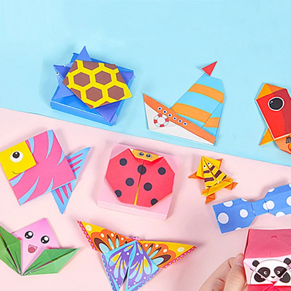 54 Pages Montessori Toys DIY Kids Craft Toy 3D Cartoon Animal Origami Handcraft Paper Art Learning Educational Toys for Children - petguardiansupplies