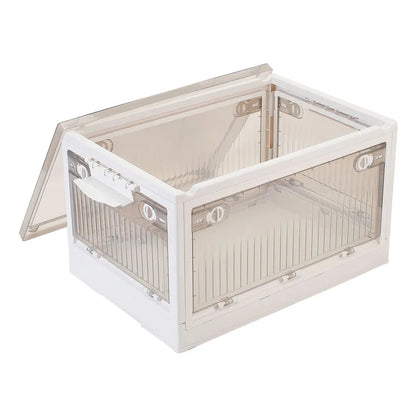 Medium Transparent Folding Storage Box with Wheels - petguardiansupplies