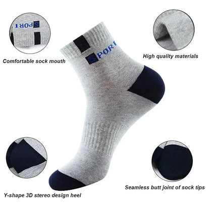 5/10 Pairs Men Bamboo Fiber Autumn Winter Men Socks Breathable Cotton Sports Sock Breathable Deodorant Business Socks Size 37-43 - petguardiansupplies