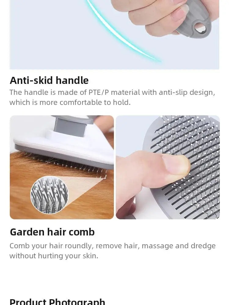 Pet Hair Removal Brush Dog Hair Comb Stainless Steel Automatic Hair Fading Cat Comb Pet Cleaning Grooming Supplies - petguardiansupplies