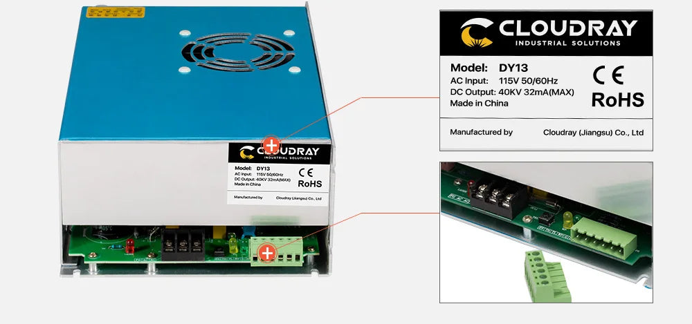 Cloudray DY13 Co2 Laser Power Supply For RECI Z2/W2/S2 Co2 Laser Tube Engraving / Cutting Machine DY Series - petguardiansupplies