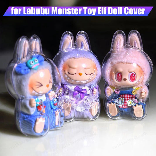 Labubu Transparent Protective Cover Monster Toy Cute Display Cover for Party Dolls - petguardiansupplies