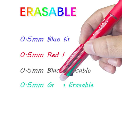 Creative 5 In 1 Erasable Gel Pen 0.7mm Blue Black Red Green Magic Refills 0.5mm Mechanical Pencil Writing Painting Stationery - petguardiansupplies