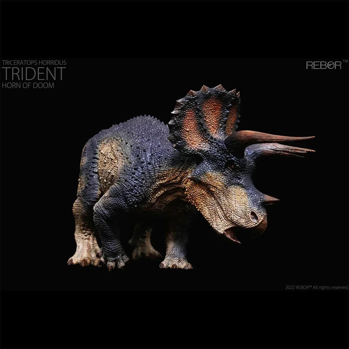 1:35 Rebor Triceratops One Blind Eye Broken Horn Horridus Trident Doom Dinosaur Model Toy - petguardiansupplies