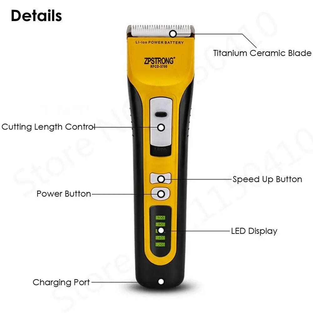 25w Professional Electric Hair Trimmer Rechargeable Hair Clipper Haircut Beard Trimmer Razor for Adult Men LED Display 220V/110V - petguardiansupplies