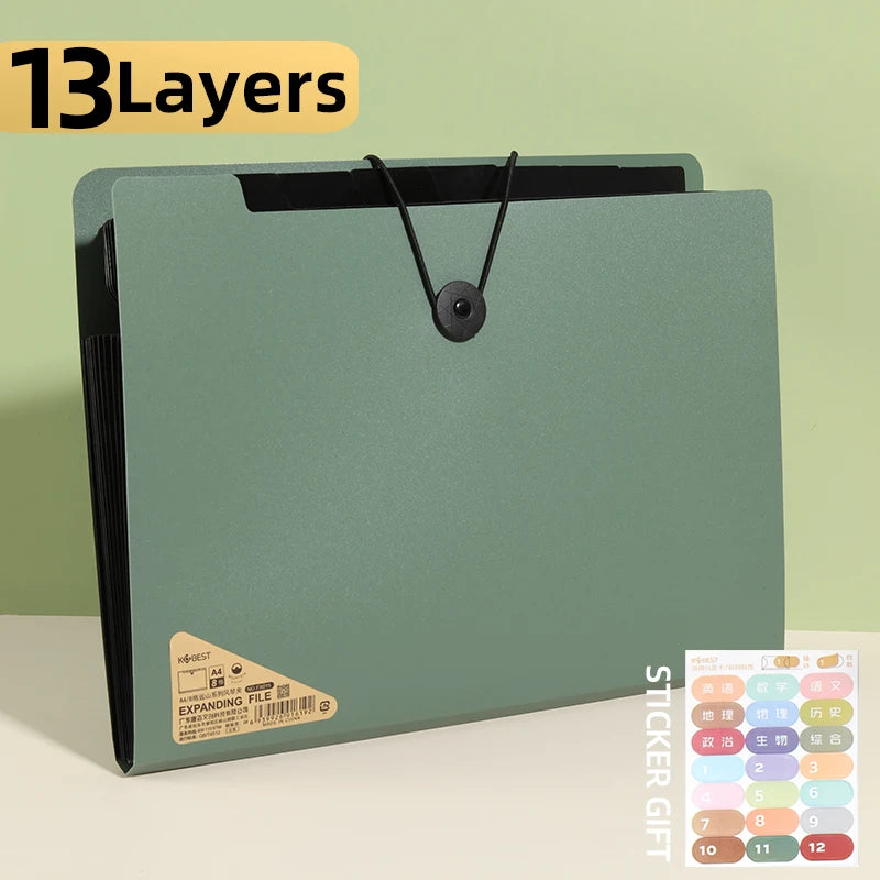 5/8/13 Layers A4 File Folder Storage Bag Test Paper Desktop Tool School Stationery Office Supplies - petguardiansupplies