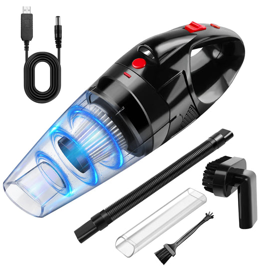 Handheld Vacuum Cleaner Cordless Strong Suction Portable Hand Vacum for Home Car Hoover,Mini Rechargeable with HEPA Filter LED - petguardiansupplies