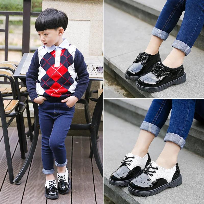 2024 New Spring Summer Autumn Kids Shoes For Boys Girls British Style Children's Casual Sneakers PU Leather Fashion Shoes Hot - petguardiansupplies