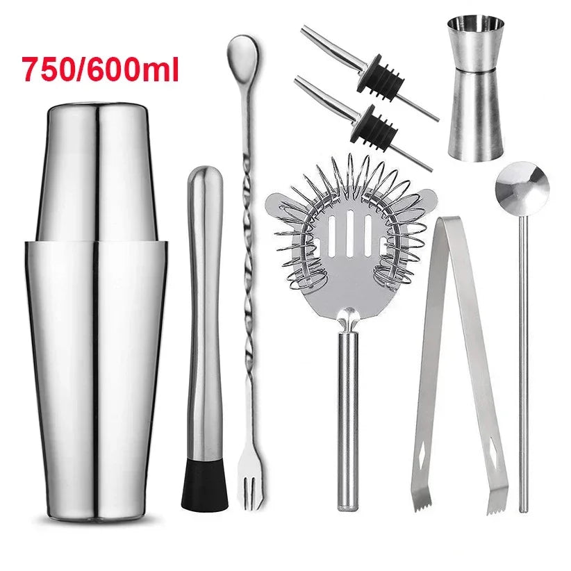 UPORS Stainless Steel Cocktail Shaker Mixer Wine Martini Boston Shaker For Bartender Drink Party Bar Tools 550ML/750ML - petguardiansupplies