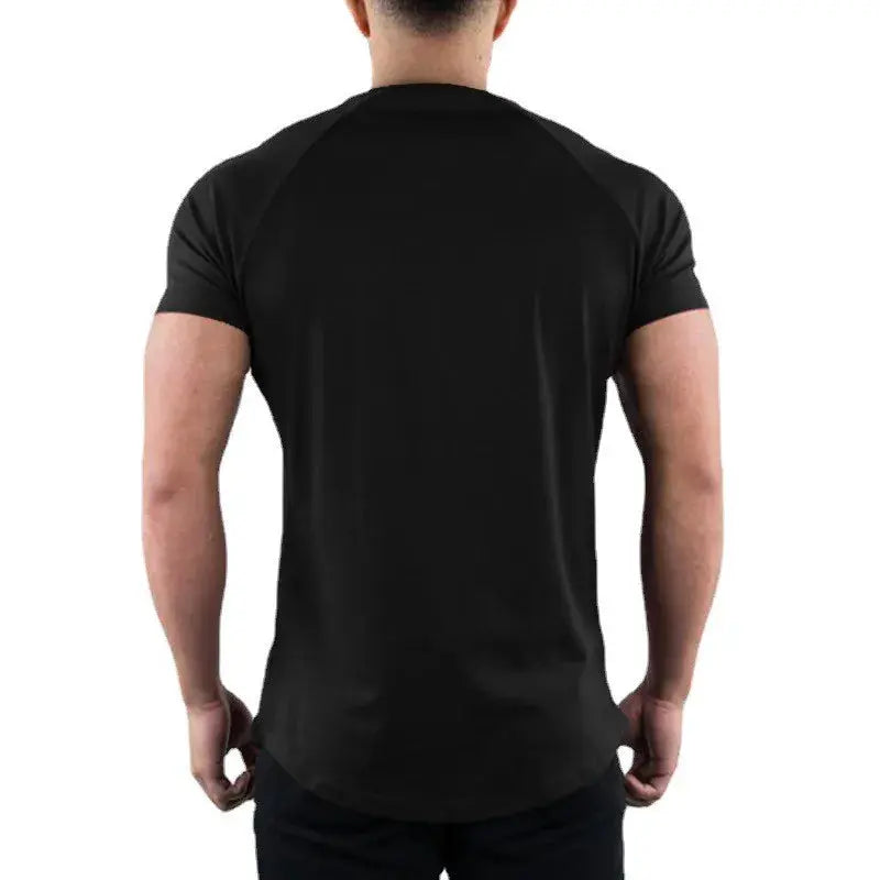 Plain Gym T-shirt Men Summer Fitness Clothing O-Neck Short Sleeve T shirt Cotton Slim Fit Tshirt Bodybuilding Workout Tees Tops - petguardiansupplies