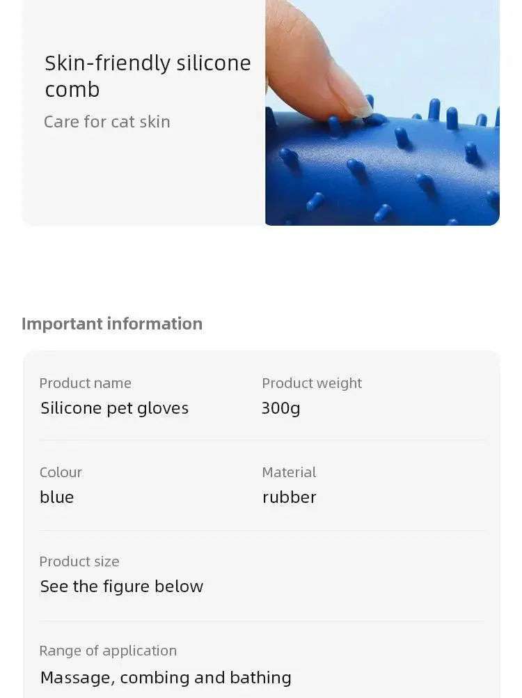 Silicone Pet Gloves Cat Dog Hair Removal Cat Supplies Comb Hair Removal Brush Rubber Sticky Hair Gloves - petguardiansupplies