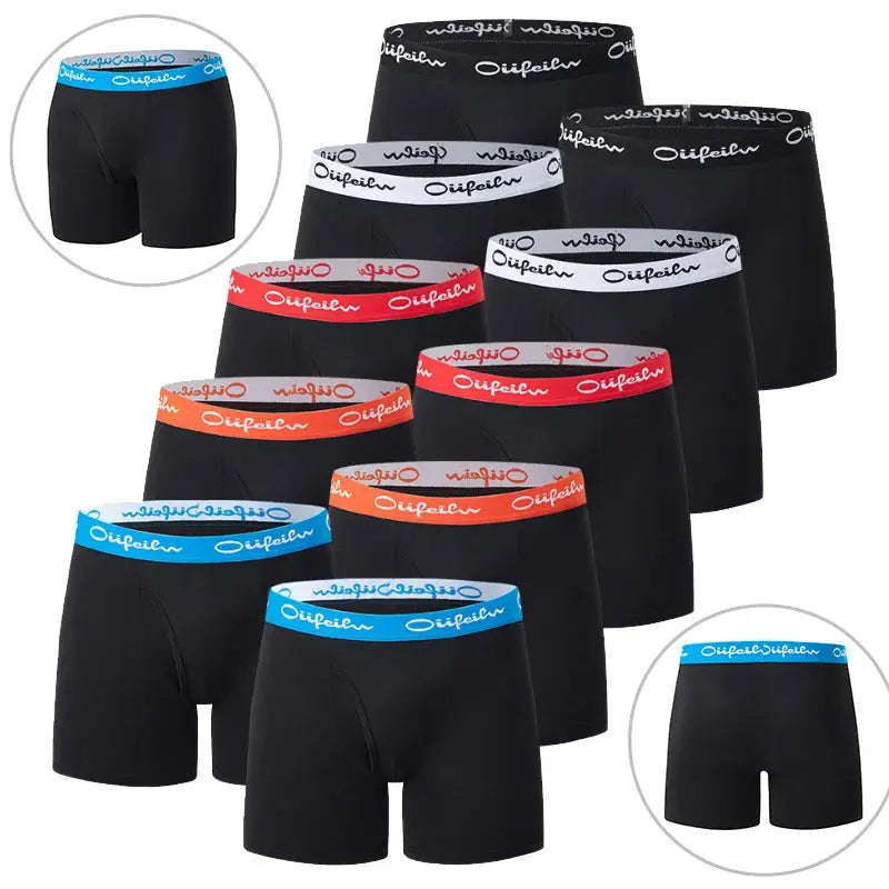 5 /10 Pcs Fashionable Men's Long Underwear Casual Boyshort Youth Sports Shorts Comfortable Breathable Stretch Shorts Underwear - petguardiansupplies