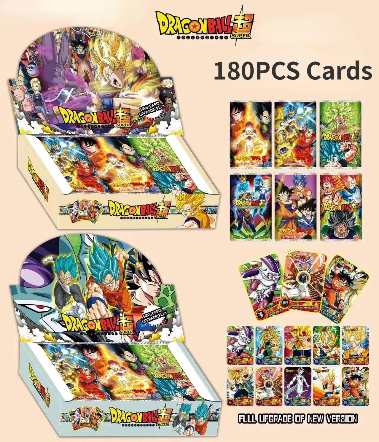 New 180PCS Dragon Ball Anime Cards ONE PIECE English Non-repetition Flashcards Demon Slayer Table Game Deck Box NARUTO Kids Toys - petguardiansupplies