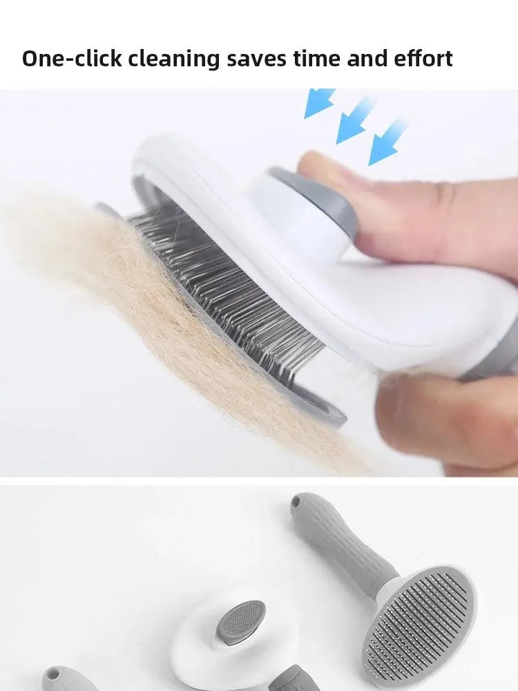 Pet Hair Removal Brush Dog Hair Comb Stainless Steel Automatic Hair Fading Cat Comb Pet Cleaning Grooming Supplies - petguardiansupplies