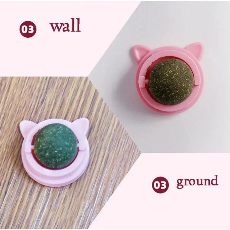 1Pcs Natural Catnip Cat Wall Stick-on Ball Toy Treats Healthy Removes Hair Balls to Promote Digestion Grass Snack Pet Supplies - petguardiansupplies