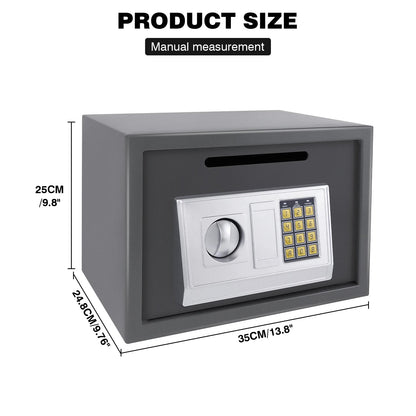 4.6L/8.5L/16L Safes for Home+ 2 Manual Override Keys,Security Safe Cash Box with Double Digital Keypad&Safety Key Lock Cabinet - petguardiansupplies