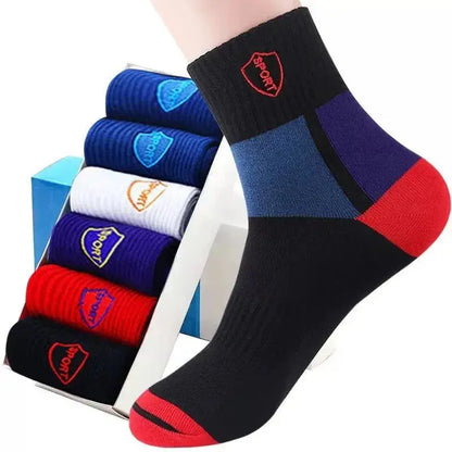 5Pairs Breathable Cotton Sports Stockings Men Bamboo Fiber Autumn and Winter Men Socks Sweat Absorption Deodorant Business Sox - petguardiansupplies