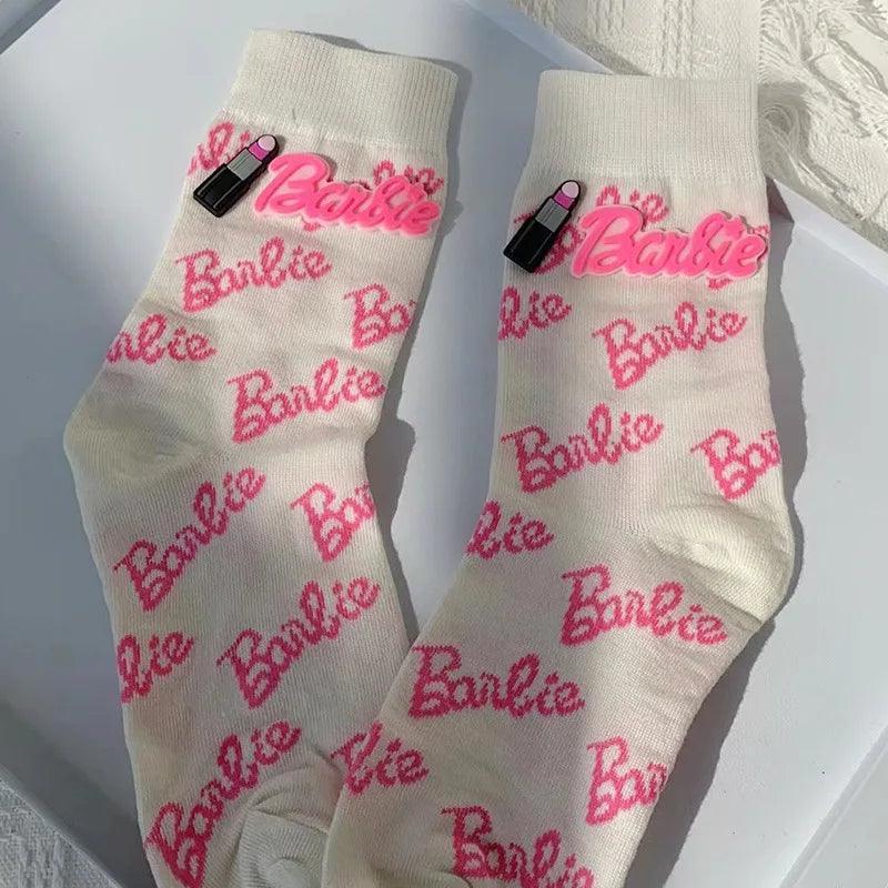 Kawali Anime Barbie Home Floor Socks Pink Fashion Sweet Warm Soft Comfortable Ins Cute Girls Gift Birthday Gift For Girlfriend - petguardiansupplies