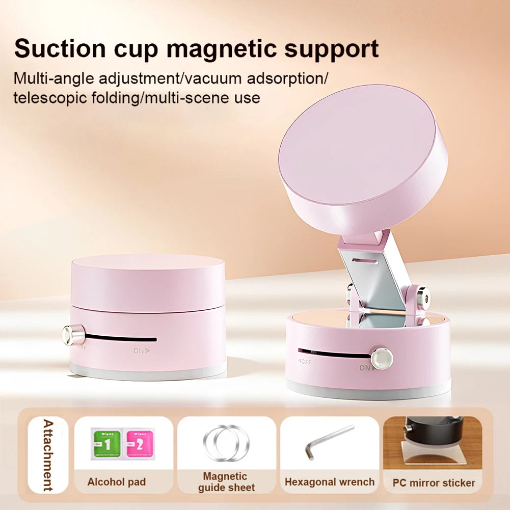 Foldable Magnetic Vacuum Car Phone Holder Foldable Suction Cup with Suction Cup Hands-Free Navigation for iPhone 16 15 Samsung - petguardiansupplies