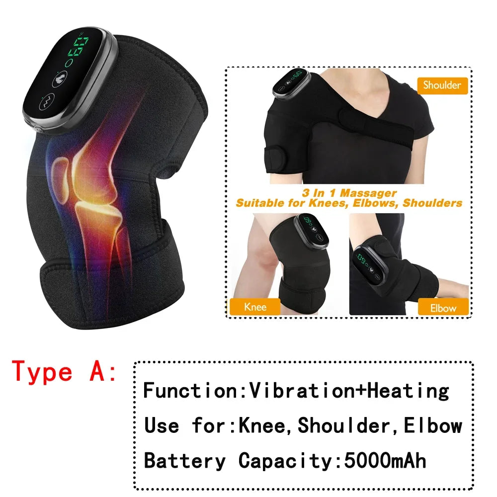 Electric Heating Knee Pad Vibration Massage Leg Joint Elbow Support Shoulder Warming Knee Temperature Massager - petguardiansupplies