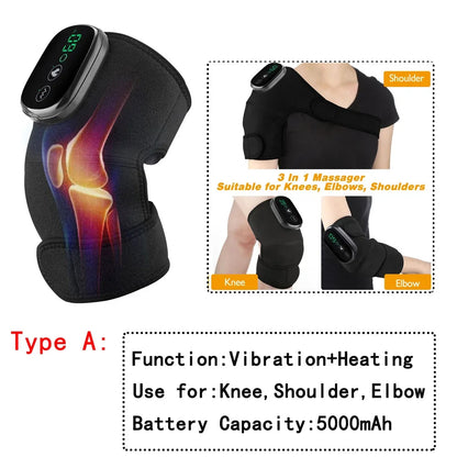 Electric Heating Knee Pad Vibration Massage Leg Joint Elbow Support Shoulder Warming Knee Temperature Massager - petguardiansupplies