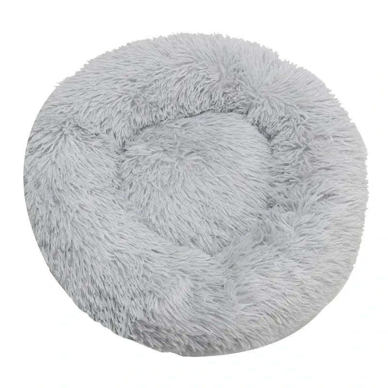 Round Dog Bed Winter Warm Cat Bed Plush Basket for Dog Washable Pet Bed for Small Medium Large Dog Sofa Cat - petguardiansupplies