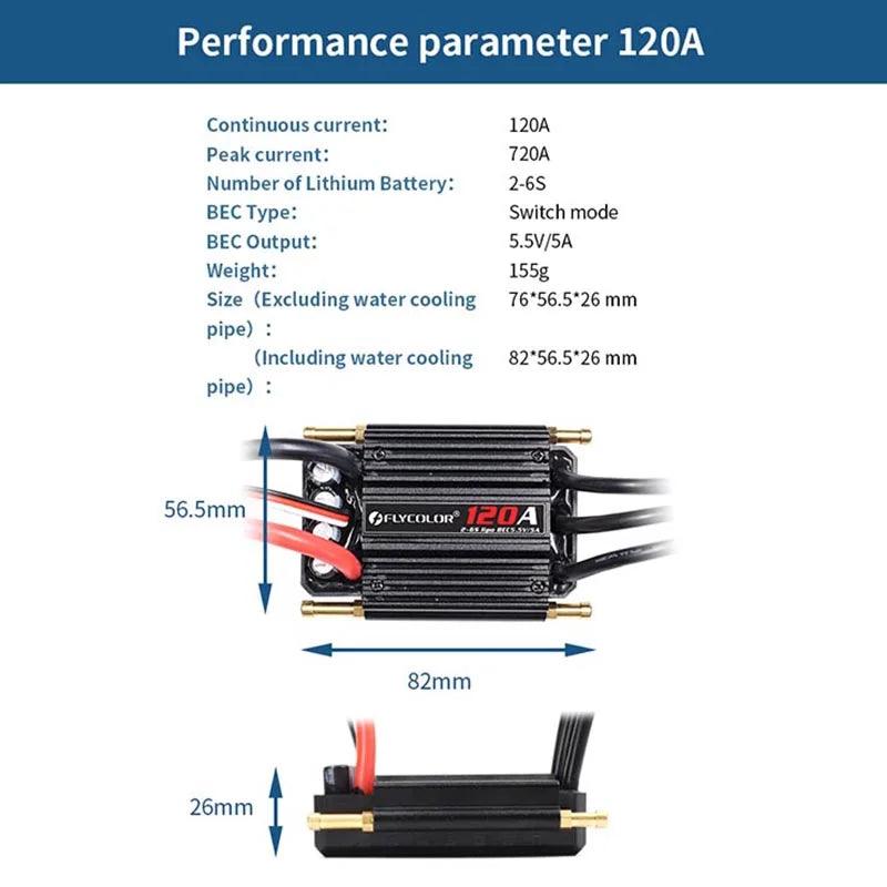 Original Flycolor 50A 70A 90A 120A 150A Brushless ESC Speed Controller Progaming Card 2-6S Lipo BEC 5.5V/5A for RC Boat - petguardiansupplies