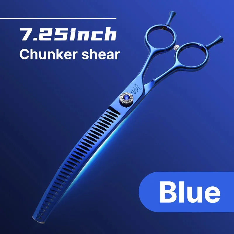 Fenice Professional JP440c 7 inch High quality Pet dog Grooming Scissors Curved thinning Shears Chunker Thinner Scissors - petguardiansupplies