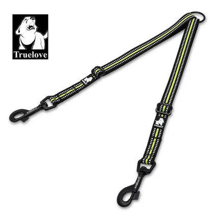 Truelove Reflective Nylon Double Dog Leash For Two Dogs Coupler No Tangle Pet Leash For All breed Training Running Dropshipping - petguardiansupplies