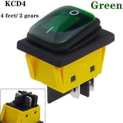 KCD4 on off 30A/250V Heavy Duty 4 pin DPST IP67 Sealed Waterproof T85 Auto Boat Marine Toggle Rocker Switch with LED 12V 220V 30 - petguardiansupplies