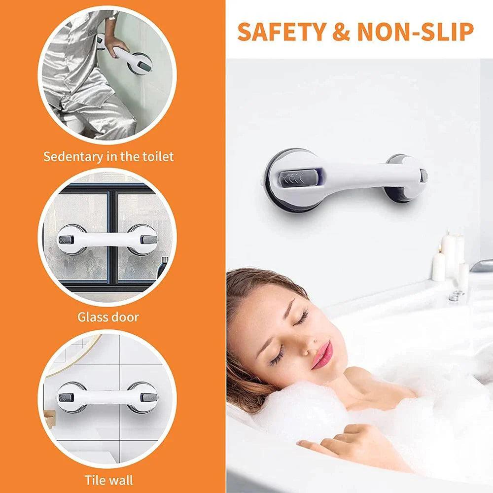 New Shower Handle Grab Bars Ultra Grip Dual Locking Safety Suction Cups Helping Handle Anti Slip Support for Toilet Bathroom - petguardiansupplies