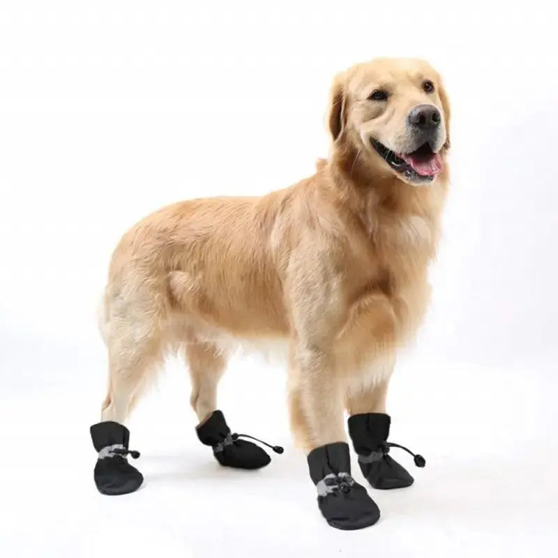 4pcs/set Waterproof Winter Pet Dog Shoes Anti-slip Rain Snow Boots Footwear Thick Warm For Small Cats Puppy Dogs Socks Booties - petguardiansupplies