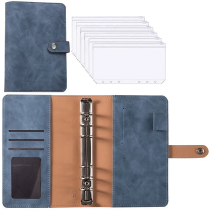 2024 A6 PU Leather Budget Binder Notebook Cash Envelopes System Set,with Binder Pockets for Money Budget Saving Bill Organizer - petguardiansupplies