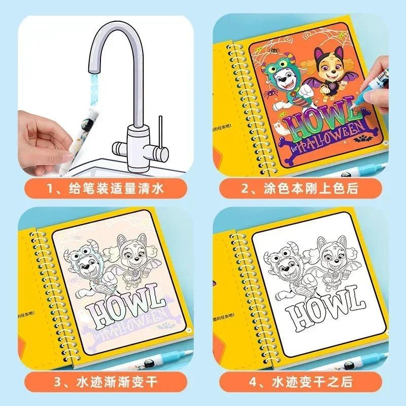 Original Paw Patrol Toys Graffiti Water Painting Drawing Magic Book Marshall Skye Chase Kids Toy Boys Girls Christmas Gift - petguardiansupplies