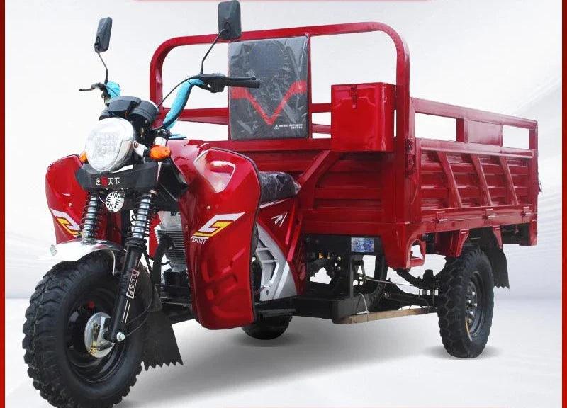 Three wheeled motorcycle with gasoline self dumping engine, agricultural freight water-cooled electronic injection tricycle - petguardiansupplies