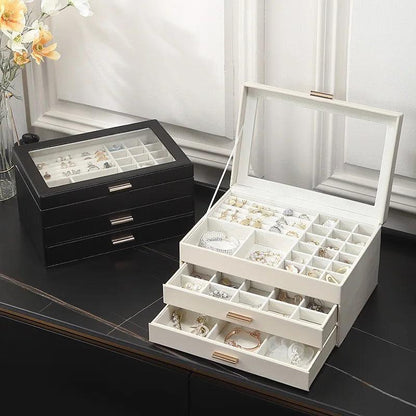 Size S/M/L Jewelry Organizer Display Travel Jewellery Case Boxes Travel Portable Jewelry Box PU Storage Organizer Earring Holder - petguardiansupplies