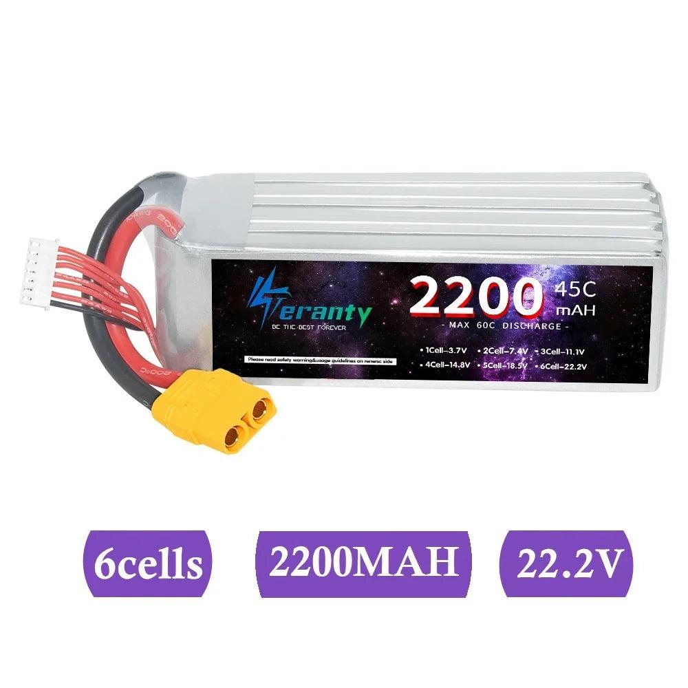 22.2V LIPO Battery RC Lipo 6S 1500mah 2200mah 2700mah 3000mah 4200mah 6000mah 6500mah 9800mah 10400mAh For Drone RC Racing Car - petguardiansupplies