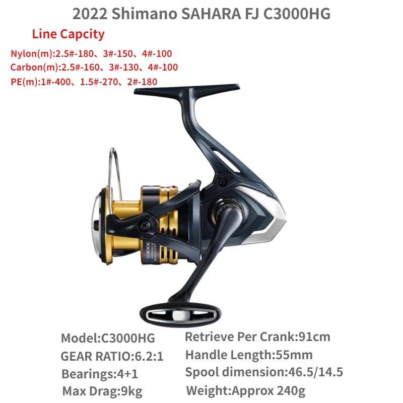 2022 Shimano SAHARA FJ 500 1000 C2000S C2000SHG 2500 2500SHG C3000 C3000DH 4000 4000XG C5000XG Spinning Fishing Saltwater - petguardiansupplies